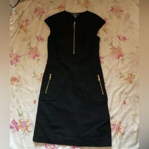 💥Per Se Black Mini Dress with Gold Zippers